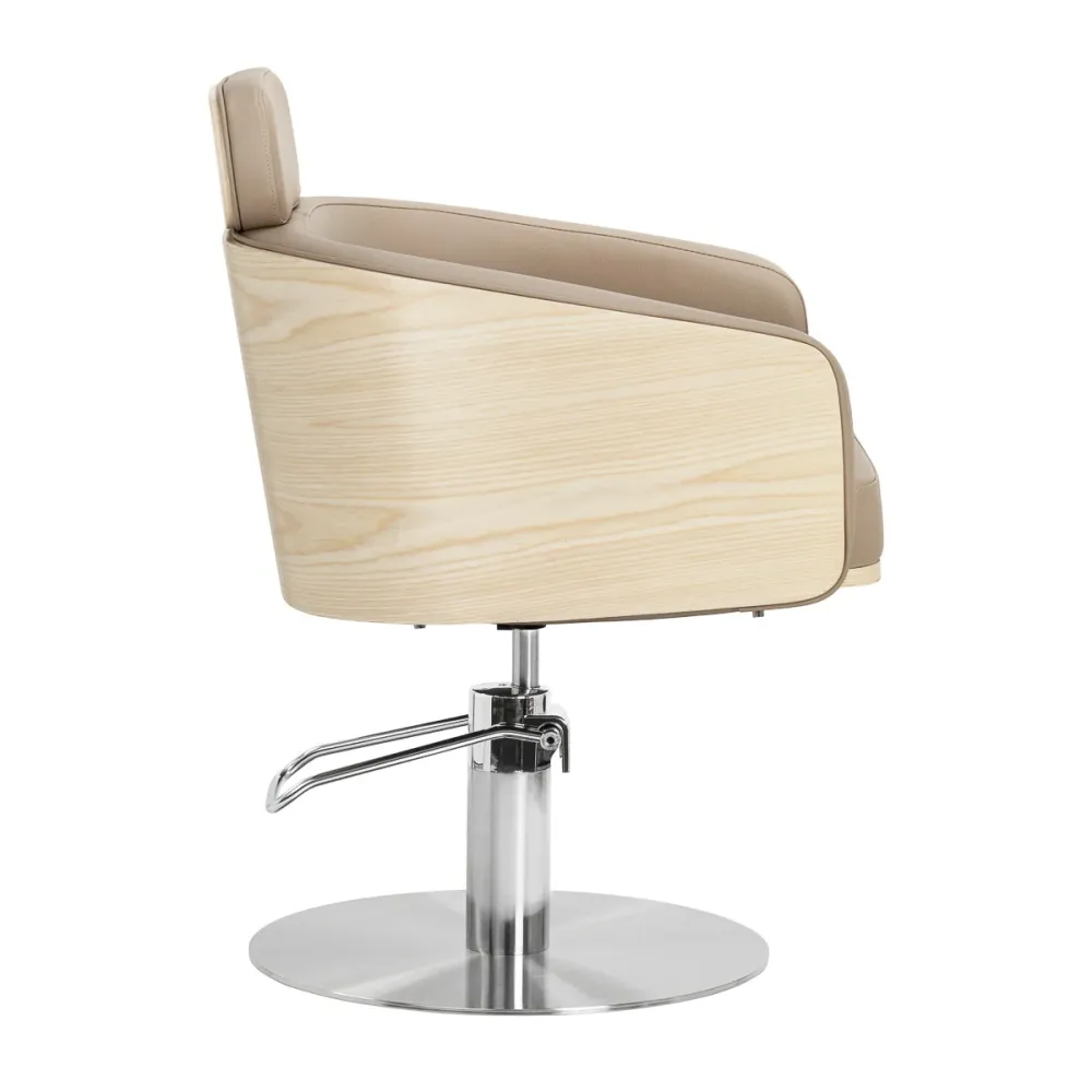 Gabbiano Wratislavia sedia da parrucchiere beige base cromata