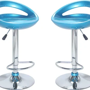 GALTERO - set di 2 sgabelli alti metallo Blu Milani Home