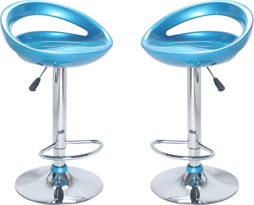 GALTERO - set di 2 sgabelli alti metallo Blu Milani Home