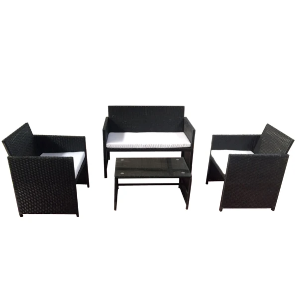Garden Friend - S1383022 - Salotto Valencia - nero-bianco - Garden Friend - set 4 elementi - 91668 - Conf. da 1 Pz.