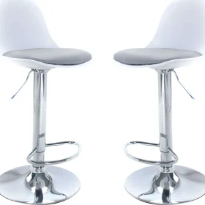GASPARD - set di 2 sgabelli alti metallo Grigio chiaro Milani Home