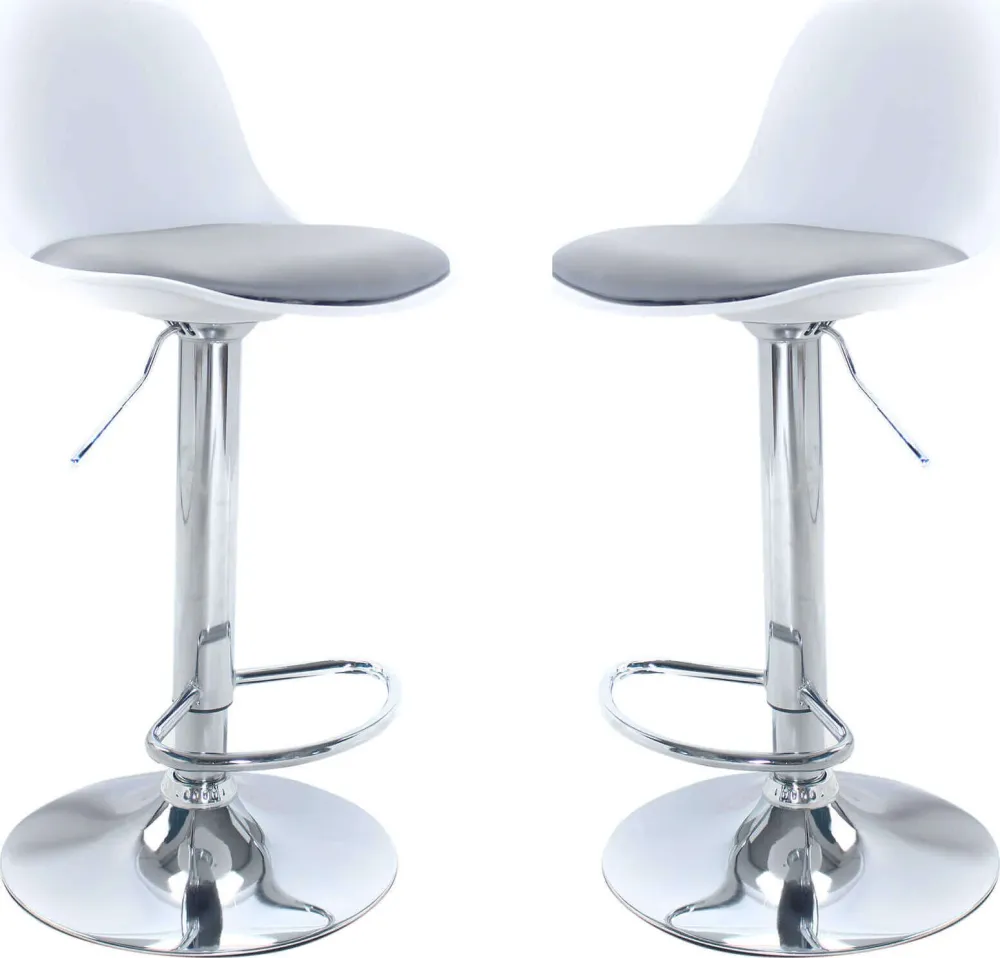 GASPARD - set di 2 sgabelli alti metallo Grigio chiaro Milani Home
