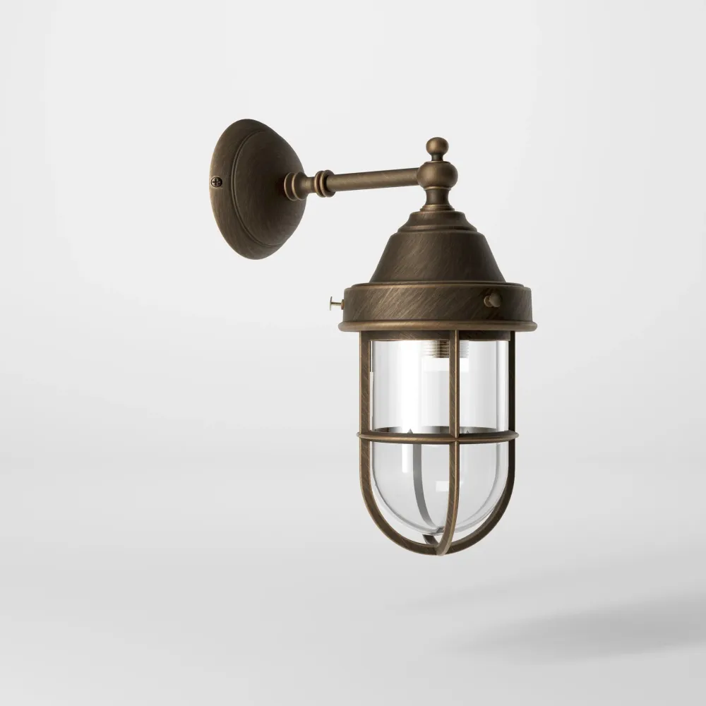 Applique Da Esterno Ottone Con Paralume Gabbia Ghidini 1849