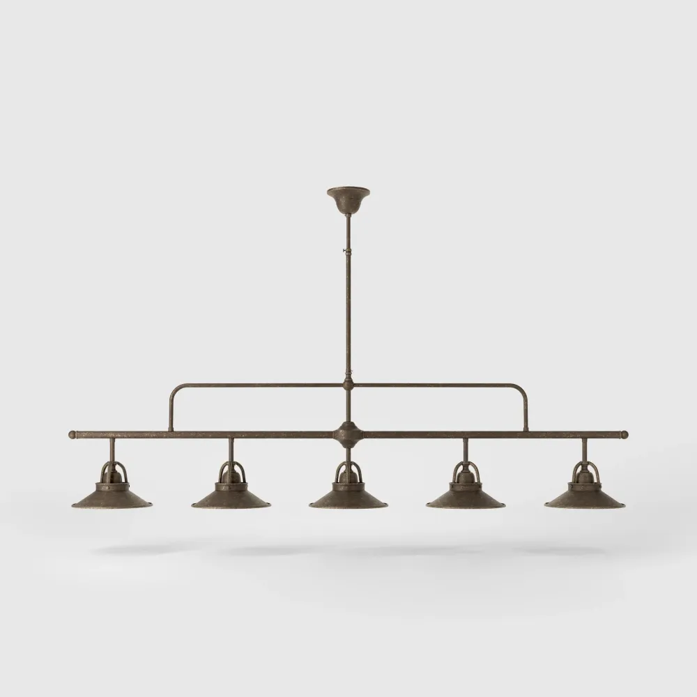 Lampada Sospensione Ottone 5 Luci Industrial Alice Ghidini 1849