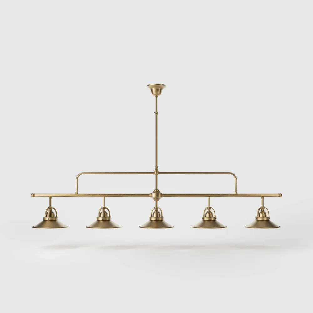 Lampada Sospensione Ottone 5 Luci Industrial Alice Ghidini 1849