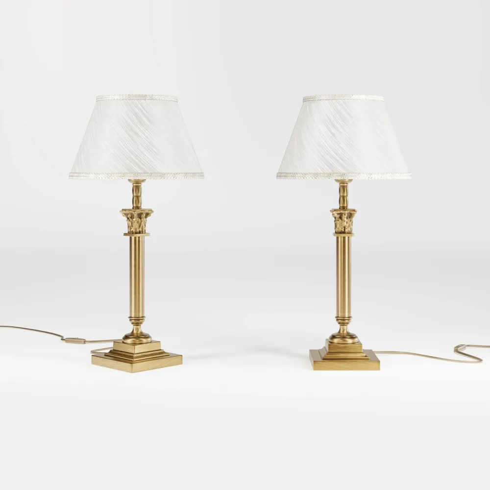 Lampada Da Tavolo Ottone Con Paralume Avorio Classico Ghidini 1849