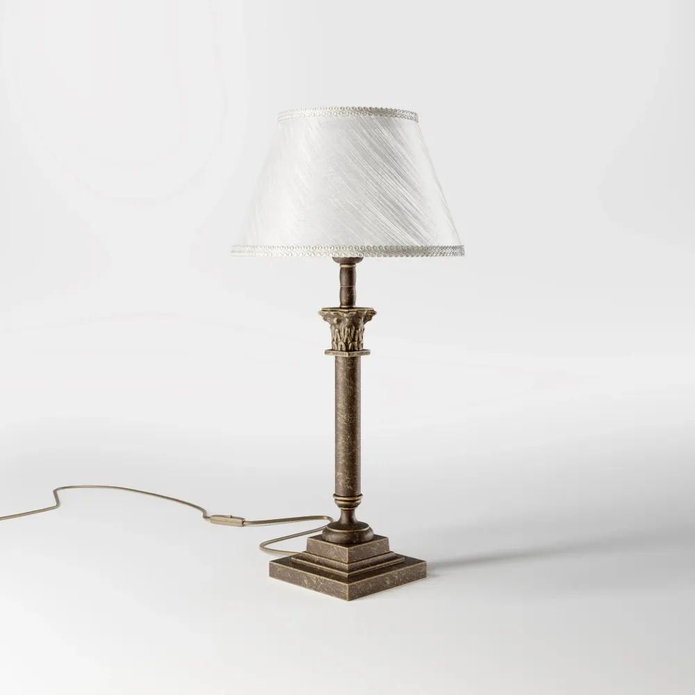 Lampada Da Tavolo Ottone Con Paralume Avorio Classico Ghidini 1849