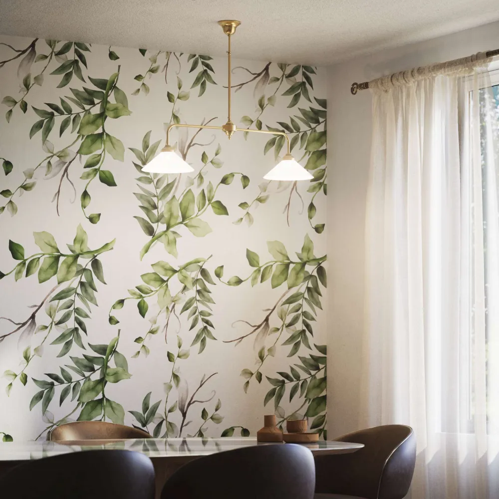 Lampadario Ottone Con Due Paralumi Conici Ghidini 1849