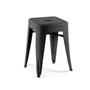 Gicos Sgabello Nero Stile Industriale Metallo 39 X 39 X 46 Cm
