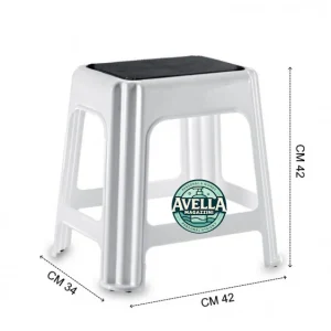 GiganPlast Sgabello Novanta con Tappeto Antiscivolo - Sgabello Alto 42 cm - Robusto e Salvaspazio