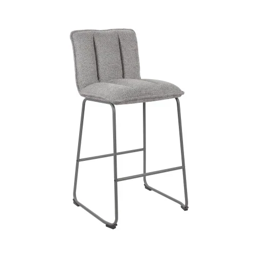 GIGI SGABELLO POLIESTERE GRIGIO MEDIO CON BASE METALLO GRIGIA