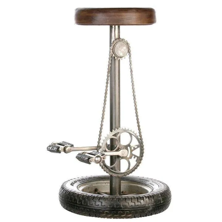 Sgabello da bar "Wheel" nero antico H.76 cm 4489 Gilde