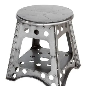 Sgabello metallo "Aviation" argento 1460 Gilde