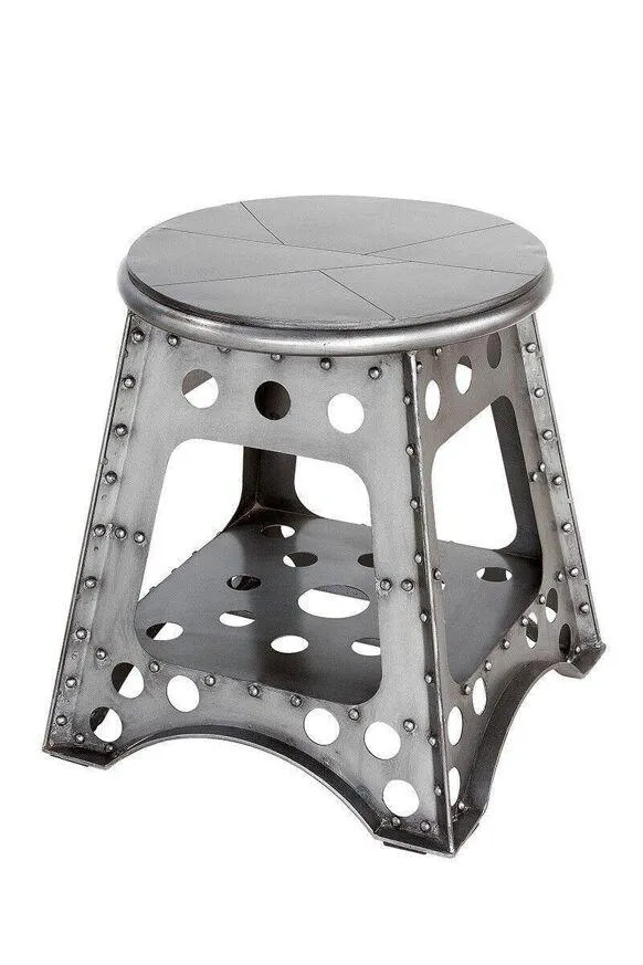 Sgabello metallo "Aviation" argento 1460 Gilde