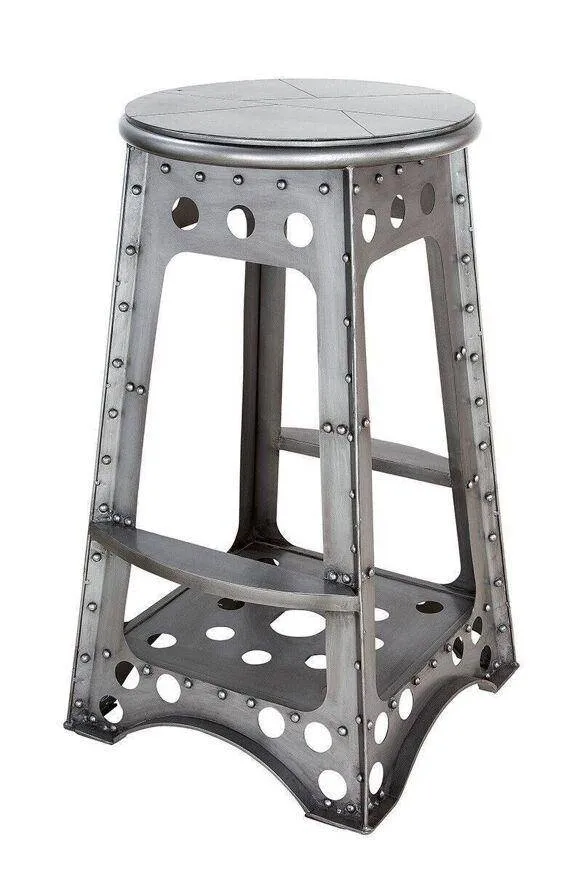 Sgabello metallo "Aviation" argento 1461 75 cm Gilde
