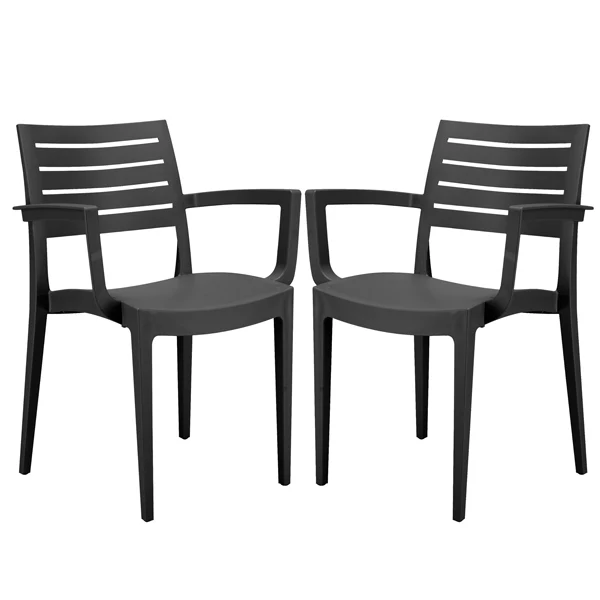 Grandsoleil - S6637Y - Sedia Firenze - con braccioli - 59 x 51 x 80 cm - polipropilene - antracite - Grandsoleil - conf. 2...