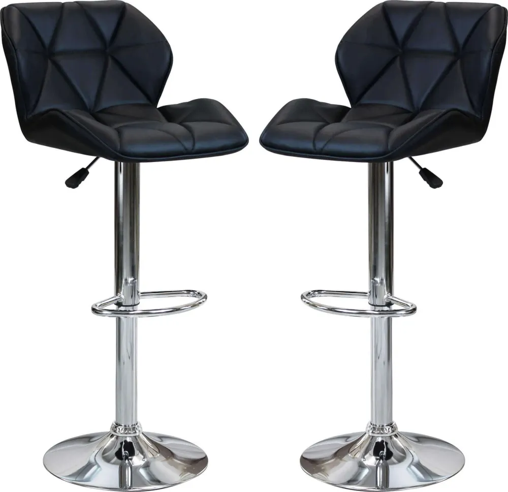 GRIFF - set di 2 sgabelli alti metallo Nero Milani Home