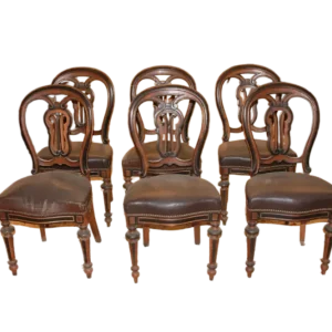 Gruppo di 6 sedie della seconda metà del 1800 stile Luigi Filippo legno di noce