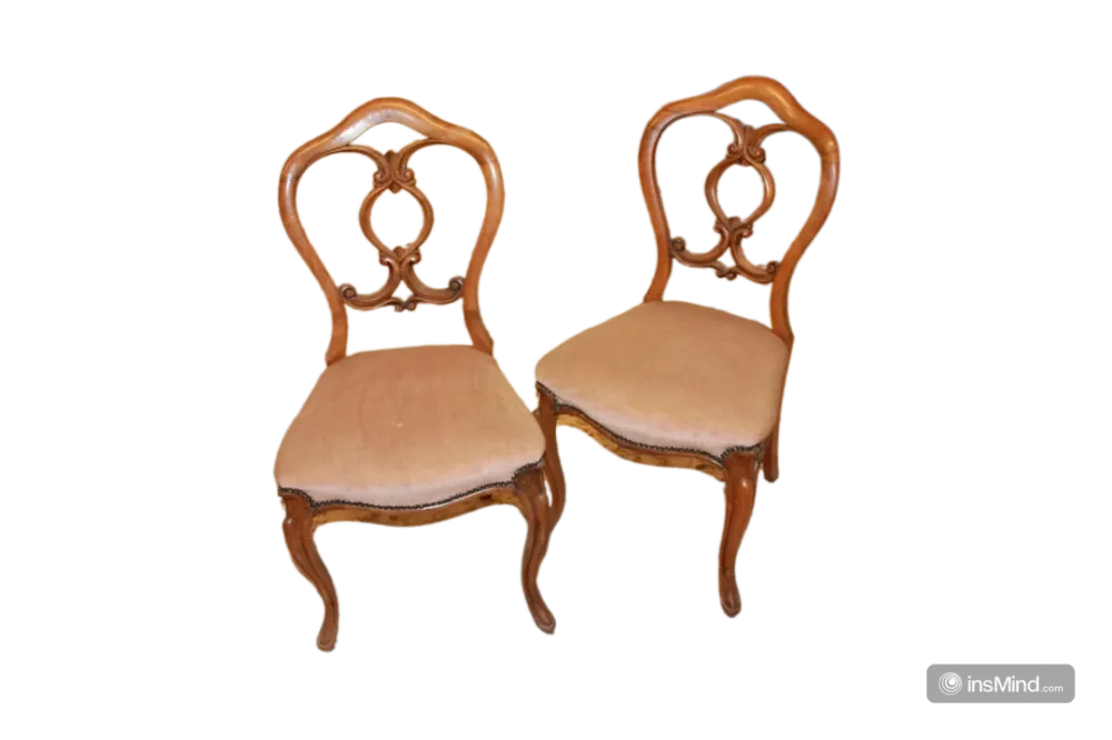 Gruppo di 4 sedie Francesi stile Luigi Filippo del 1800 legno di Noce