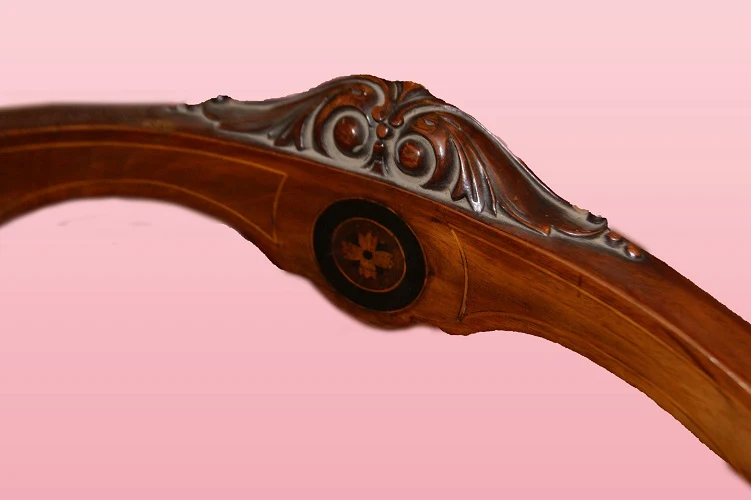 Gruppo di 4 sedie inglesi stile Vittoriano legno di noce