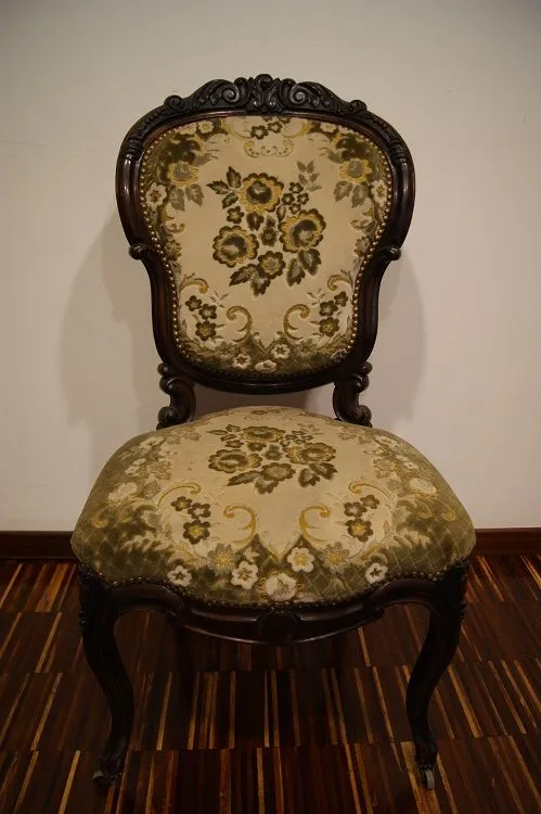 Gruppo di 4 sedie Luigi Filippo massello di palissandro