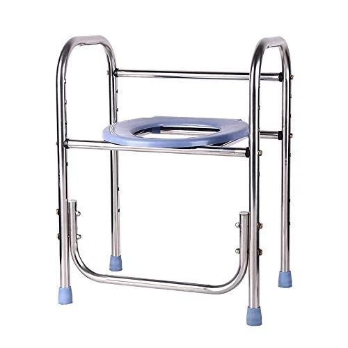 GYCS Sedia da Bagno Comoda e Cornice per WC Surround WC Confortevole, WC-Doccia, Bagno Acciaio Inossidabile, Supporto per...