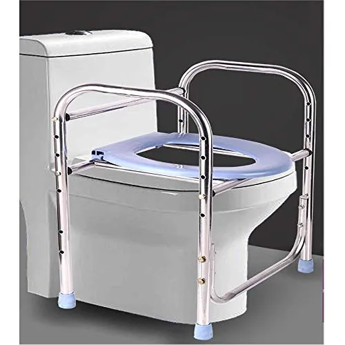 GYCS Sedia da Bagno Comoda e Cornice per WC Surround WC Confortevole, WC-Doccia, Bagno Acciaio Inossidabile, Supporto per...