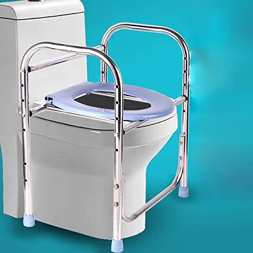 GYCS Sedia da Bagno Comoda e Cornice per WC Surround WC Confortevole, WC-Doccia, Bagno Acciaio Inossidabile, Supporto per...