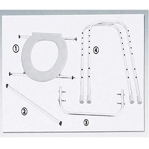 GYCS Sedia da Bagno Comoda e Cornice per WC Surround WC Confortevole, WC-Doccia, Bagno Acciaio Inossidabile, Supporto per...