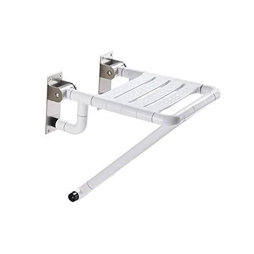 GYCS Sgabello da Bagno Bianco/Sedile Pieghevole Antiscivolo Acciaio Inossidabile 304 / Sgabello da Parete per Doccia/Bagno...