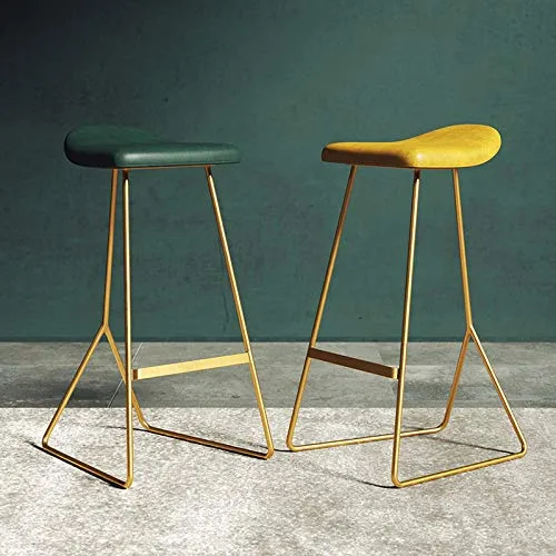 H-M-stool Sgabello da Bar Cornice Oro, Sedia Barre Semplice, Sgabello Ferro High Sgabello, caffè Creativo Sedia da Pranzo,...