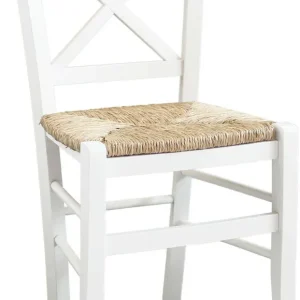 HALLIE - sedia croce legno massello Bianco Milani Home