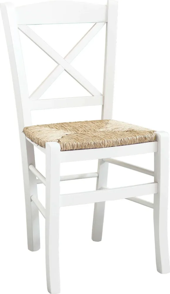HALLIE - sedia croce legno massello Bianco Milani Home