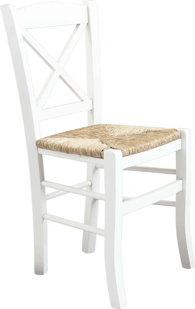HALLIE - sedia croce legno massello Bianco Milani Home