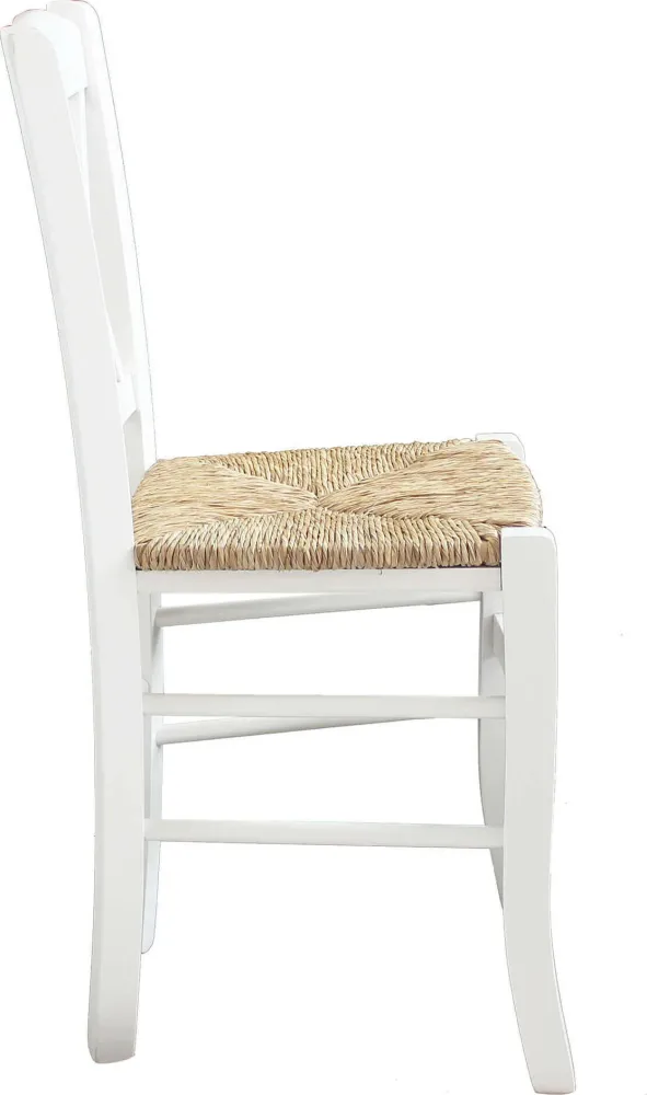 HALLIE - sedia croce legno massello Bianco Milani Home