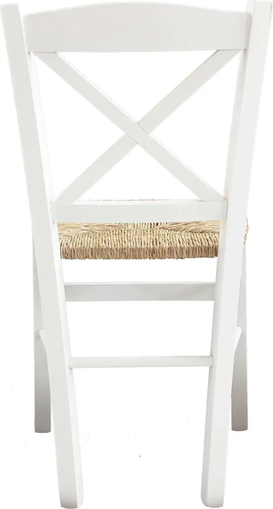 HALLIE - sedia croce legno massello Bianco Milani Home