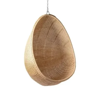 Sedia sospesa Kuwaru rattan intrecciato mano colore naturale halo
