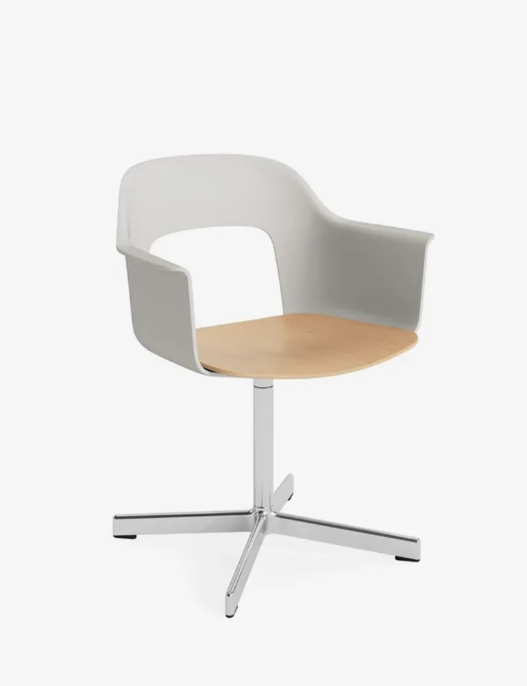 poltrona layout 232 alluminio lucido/rovere HAY