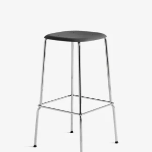 sgabello cromato alto 30 con bordo morbido HAY