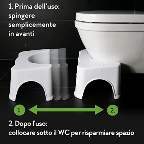 HOCA Originale sgabello bagno fisiologico/panchetto bagno medico per WC contro emorroidi, stitichezza, colon irritabile/sg...