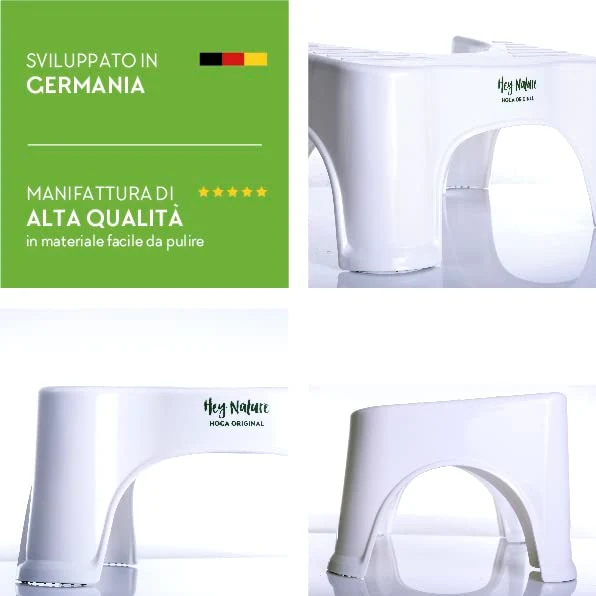 HOCA Originale sgabello bagno fisiologico/panchetto bagno medico per WC contro emorroidi, stitichezza, colon irritabile/sg...