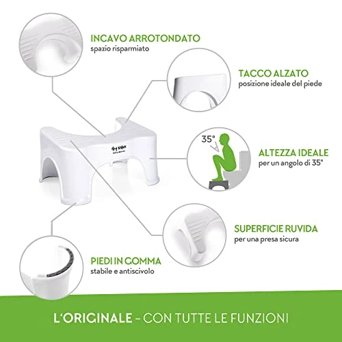 HOCA Originale sgabello bagno fisiologico/panchetto bagno medico per WC contro emorroidi, stitichezza, colon irritabile/sg...