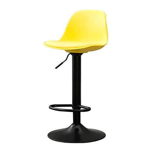 Arredamento Sgabello Sedia da Bar Giallo Moderno Sedia da Cucina Sgabello da Sedia con Schienale Regolabile Girevole 60CM-...