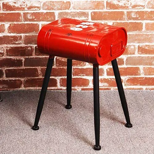 HHSTOOLS Vintage Loft Benzina Secchio di Metallo Sgabelli Ristorante Camera Sala Sedie Benzina Barile Sedia della Decorazi...