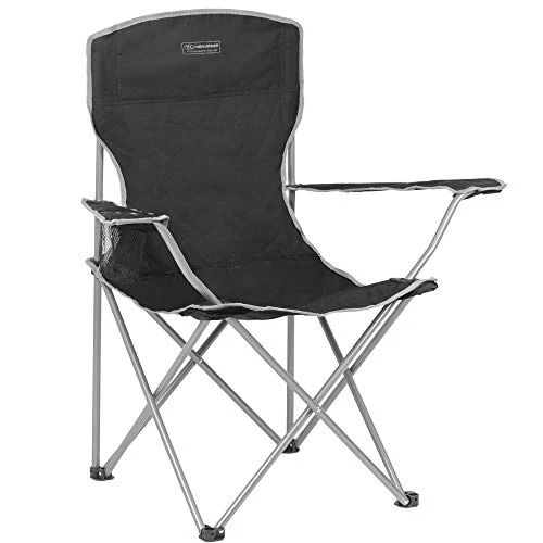 HIGHLANDER Sedia da Campeggio Pieghevole Outdoor Resistente e Nero