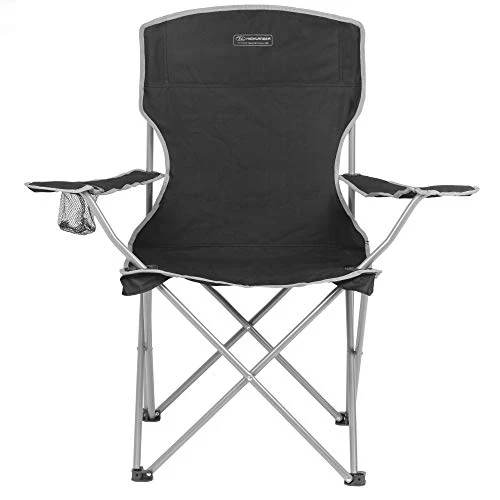 HIGHLANDER Sedia da Campeggio Pieghevole Outdoor Resistente e Nero