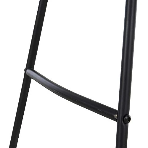 homcom Set 2 Sgabelli Alti da Bar Stile Industriale con Telaio Acciaio Nero e Seduta Rotonda Legno 49.5x44x71cm
