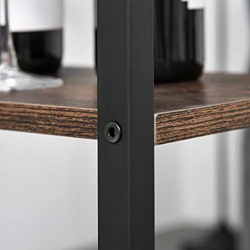 HOMCOM Set Tavolo Alto con 2 Sgabelli e Scaffale Stile Industriale Metallo e Legno, Arredamento Moderno Bar e Cucina, Marr...
