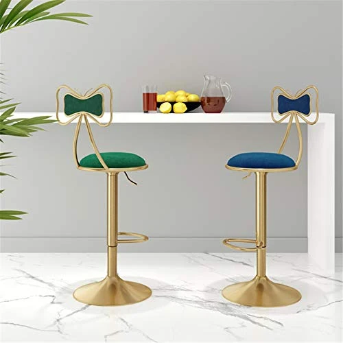 AYQ- Sedia da Bar da 24,4"-32,3", Sedia da Bar Ferro Battuto Dorato con Schienale Ad Arco, Sedia da Cucina, Sedia Girevole...