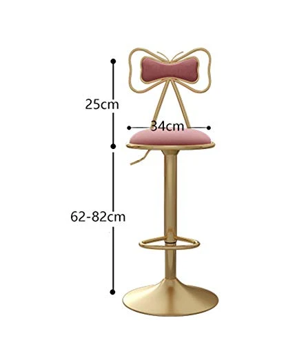 AYQ- Sedia da Bar da 24,4"-32,3", Sedia da Bar Ferro Battuto Dorato con Schienale Ad Arco, Sedia da Cucina, Sedia Girevole...